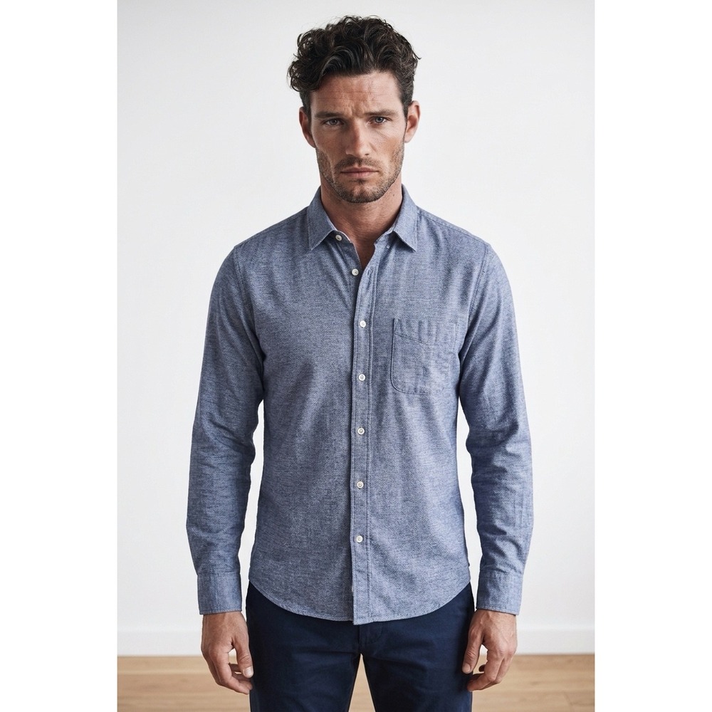 Rag & Bone New York Classic Fit Blue Chambray Button Down Shirt Mens Medium